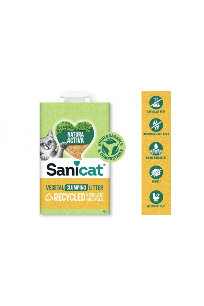 Sanicat Natura Activa Çam Peleti Bitkisel Topaklanan Bentonit Kedi Kumu 10 LT | SRC: Barcode: 8411514806309